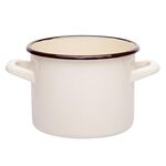 Garnek emaliowany prosty gładki kremowy 20 cm 4,7 l RO