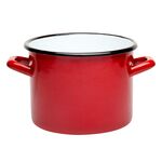 Garnek emaliowany prosty gładki czerwony 20 cm 4,7 l RO