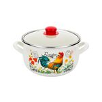 Garnek emaliowany pyza KOGUCIK pokrywka 18 cm 3 l