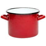 Garnek emaliowany prosty gładki czerwony 22 cm 6,25 l RO