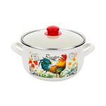 Garnek emaliowany pyza KOGUCIK pokrywka 20 cm 4,2 l
