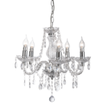 Lampa wisząca Marie 40 W 5 x E14 chrom, przezroczysty