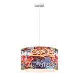 Lampa wisząca Graffiti Style 40 cm E27 wielokolorowa