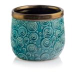 Osłonka ceramiczna turkus & gold 14 cm