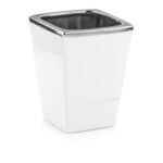Osłonka ceramiczna camila biało-srebrna 18 cm