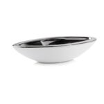 Osłonka ceramiczna łódka biało-srebrna 11 cm