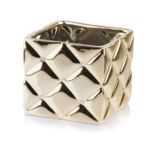 Osłonka ceramiczna kwadrat glamour złota 14 cm