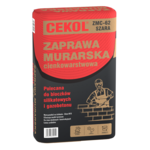 Ciemkowarstwowa zaprawa murarska ZMC-62 szara 25 kg CEKOL
