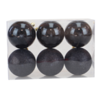 Bombki na choinkę 7 cm czarne 6 sztuk