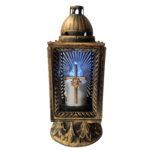 Znicz kapliczka BL 28 krzyż 30,5 cm złoty