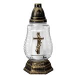 Znicz szklany Z-34/Z 28 cm złoty