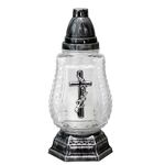 Znicz szklany Z-34/S 28 cm srebrny