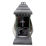 Lampion szklany książka 31 cm złoty/srebrny