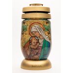 Znicz z witrażem S3 22,4 cm złoty Bolsius