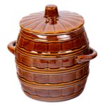 Beczka 2,5 l z pokrywką brązowa
