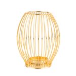 Świecznik metalowy szprosowy 8,5 x 8,5 x 15,5 cm złoty