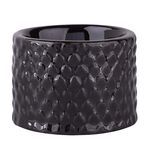 Świecznik porcelanowy relief czarny 6,5 x 6,5 x 4,5 cm