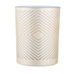 Świecznik szklany geometryczny 10 x 12,5 cm beżowo-biały