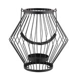 Świecznik metalowy szprosowy z uchwytem 26 x 26 x 27 cm czarny