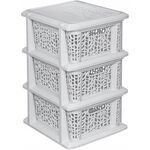 Regał z 3 koszykami BQ-1763 biały antyczny