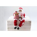 Mikołaj siedzący z workiem i lizakami 45 cm