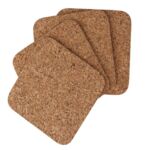 Komplet podkładek kwadratowych 20 x 20 cm korek naturalny 4 sztuki