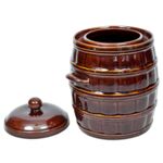 Beczka 16 l z kołnierzem i pokrywą brąz/krem