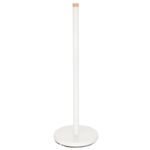 Stojak na papier toaletowy metalowy + bambus 15 x 46,5 cm biały