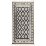 Dywan Kilim 70 x 140 cm ramka szary