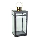 Metalowa latarnia 44 cm czarno-złoty mat