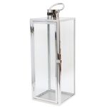 Latarnia na świece Barcelona XL srebrna 70 x 22 cm