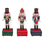 Dziadek do orzechów pozytywka na kwadratowej podstawie 30 cm mix