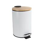 Kosz na śmieci Scandic 3 l biały z bambusową pokrywą JOTTA