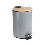 Kosz na śmieci Scandic 3 l szary z bambusową pokrywą JOTTA
