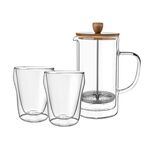 Zestaw zaparzacz + 2 szklanki Malachit 3-elementowy