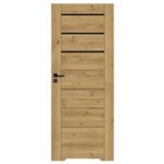 Drzwi łazienkowe z podcięciem PRIM dąb górski czarne 80 prawe