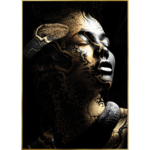 Obraz w złotej ramie 50 x 70 cm Kobieta złoto