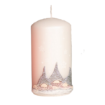 Świeca Gnomes słupek 7 x 13 cm biała