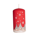 Świeca Gnomes słupek 7 x 20 cm czerwona