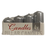Zestaw świec adwentowych lakierowanych Ø 6 / 7 / 8 / 9 cm srebrny 4 sztuki