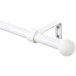 Karnisz pojedynczy Base I 160 cm 16 mm kula biały mat