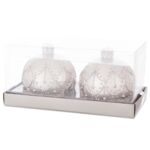 Świeca bombka  8 cm srebrny 2 sztuki