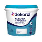 Farba lateksowa odporna na wilgoć ŁAZIENKA & KUCHNIA Śnieżnobiała 5 l Dekoral