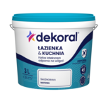 Farba lateksowa odporna na wilgoć ŁAZIENKA & KUCHNIA Śnieżnobiała 3 l Dekoral