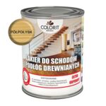 Lakier do schodów i podłóg drewnianych Bezbarwny półpołysk 0,75 l Colorit Drewno