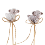 Ozdoba owca na piku biała/brązowa