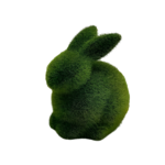 Figurka porcelanowa zając z mchu 13,1 cm zielona