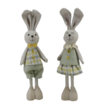 Figurka zając z filcu 55 cm zielono-beżowa mix wzorów