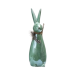 Figurka porcelanowa zając 20,5 cm zielona