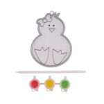 Witraż wielkanocny do malowania z farbkami kurczak